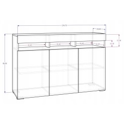 Komoda Luna 3D + LED