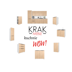 Słupek Kuchenny Stojąca Szafka Kuchenna KIRA Biała Dąb Artisan 60x200cm
