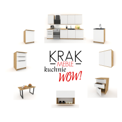 Słupek Kuchenny Stojąca Szafka Kuchenna KIRA Craft Biała Wysoka 60x200cm