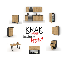 Szafka Kuchenna pod zlew Stojąca KIRA Czarna Craft 60cm Cichy Domyk