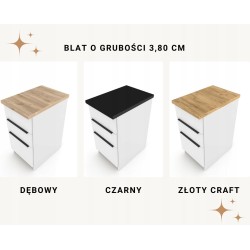 Szafka Kuchenna Stojąca Dolna KIRA Biała 80cm z blatem Cichy Domyk