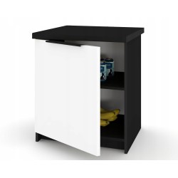 Szafka Kuchenna Stojąca Dolna KIRA Czarna Biała 60cm blat Cichy Domyk