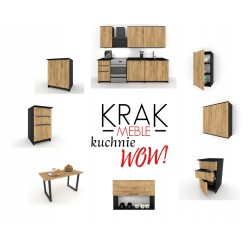Szafka Kuchenna Stojąca Dolna KIRA Czarna Craft 80cm blat Cichy Domyk