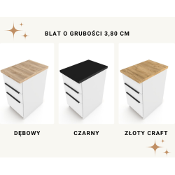 Szafka Kuchenna Szuflady Stojąca KIRA Czarna Kaszmir 60cm Cichy Domyk