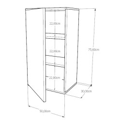 Szafka Kuchenna Wisząca Górna Premium KIRA Biała 50cm tip-on Blum