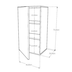 Szafka Kuchenna Wisząca Górna Premium KIRA Biała Craft 40cm tip-on Blum