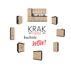 Szafka Kuchenna Wisząca Górna Premium KIRA Czarna Artisan 40cm tip-on Blum