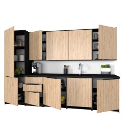 Szafka Kuchenna Wisząca Górna Premium KIRA Czarna Artisan 60cm tip-on Blum