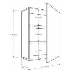 Szafka Kuchenna Wisząca Górna Premium KIRA Czarna Biała 60cm tip-on Blum