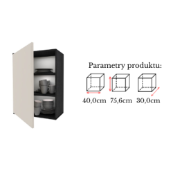 Szafka Kuchenna Wisząca Górna Premium KIRA Czarna Kaszmir 40cm tip-on Blum