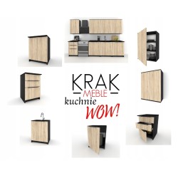 Szafka Kuchenna Wisząca Górna Premium KIRA Czarna Sonoma 50cm tip-on Blum