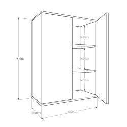 Szafka Kuchenna Wisząca KIRA Czarna Artisan 80cm Cichy Domyk tip-on Blum