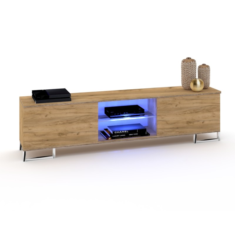 SZAFKA RTV GLORIA SILVER + LED