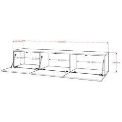 Szafka RTV King 3D Kaszmir Nogi Metalowe Złote